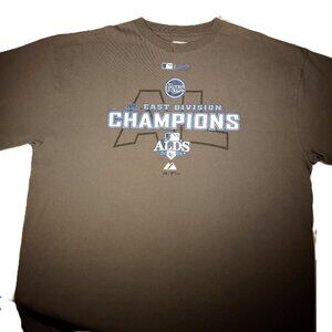 Tampa Bay Rays Shirt  size XL  MLB  ALDS Champions  2008  Majestic  Gray  NWOT